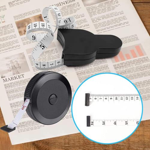 KEWAYO Body Measuring Tape, 60-inch/150cm, Circumference Measurement, Auto-Measure, Tester, Measuring Tool, One-Touch Ruler, Fits Black, Tailor for Me