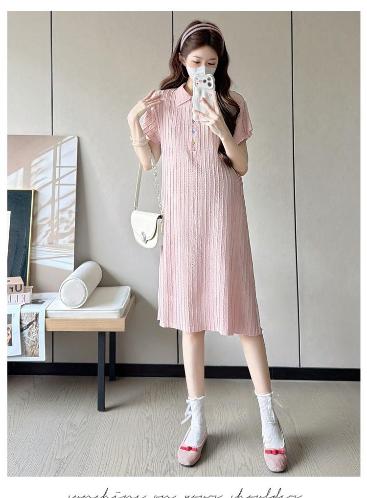 2026 Summer Ice-Fee Maternity Polo Dress