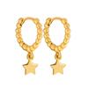 925 Silver Needle Square Pendant Hoop Earrings Vintage Gold Earrings For Women Shell Pendant Earring Fashion Jewelry Accessories