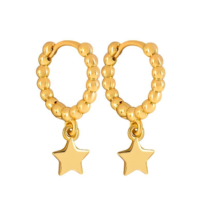 925 Silver Needle Square Pendant Hoop Earrings Vintage Gold Earrings For Women Shell Pendant Earring Fashion Jewelry Accessories
