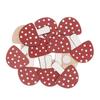 Wooden Stickers - RICO DESIGN - Red and White Mushrooms - 12 Pieces - Mixed - Creative Decoration