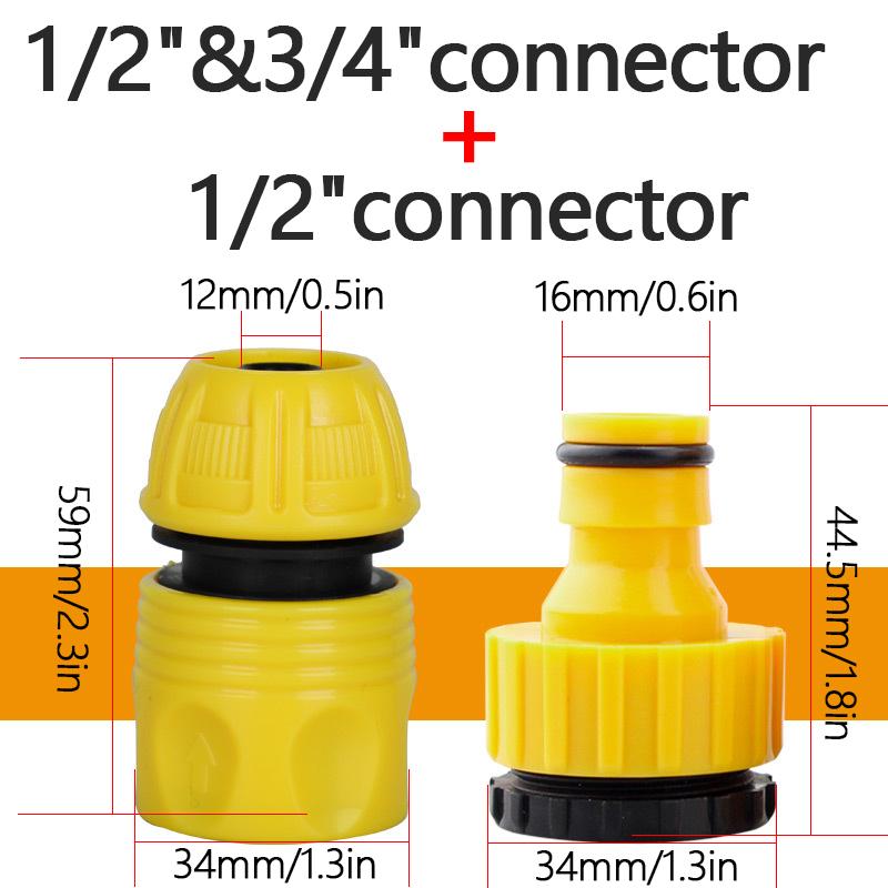 

Garden Quick Hose Connector 1/2 3/4 Faucet Adapter Hose Coupling Joint Adapter Extender Set Hose Pipe Tube Irrigation Watering Set as picture