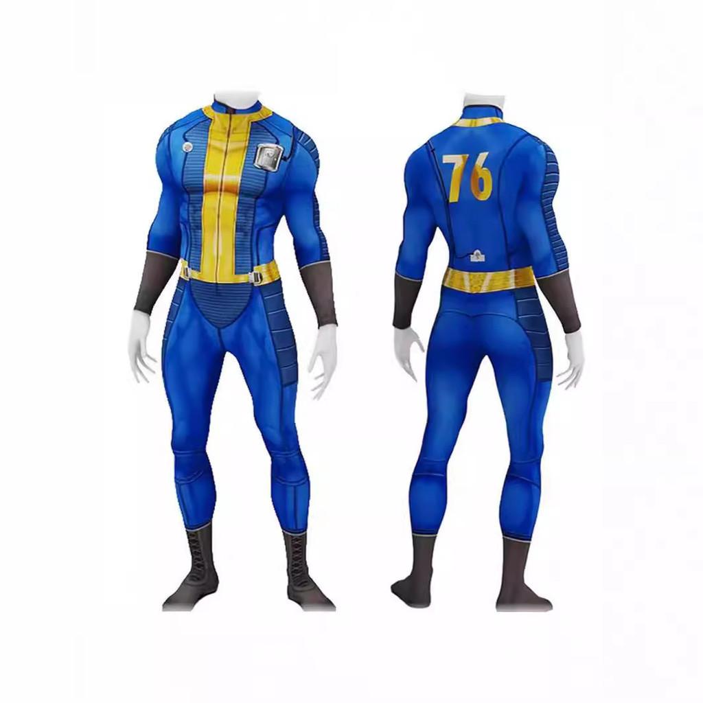 Game Fallout 4 Blue Jumpsuit Role-playing Costume Cosplay Carnival Set Milk Silk Polyester S M L Xl Xxl Xxxl 110 120 130 140 150