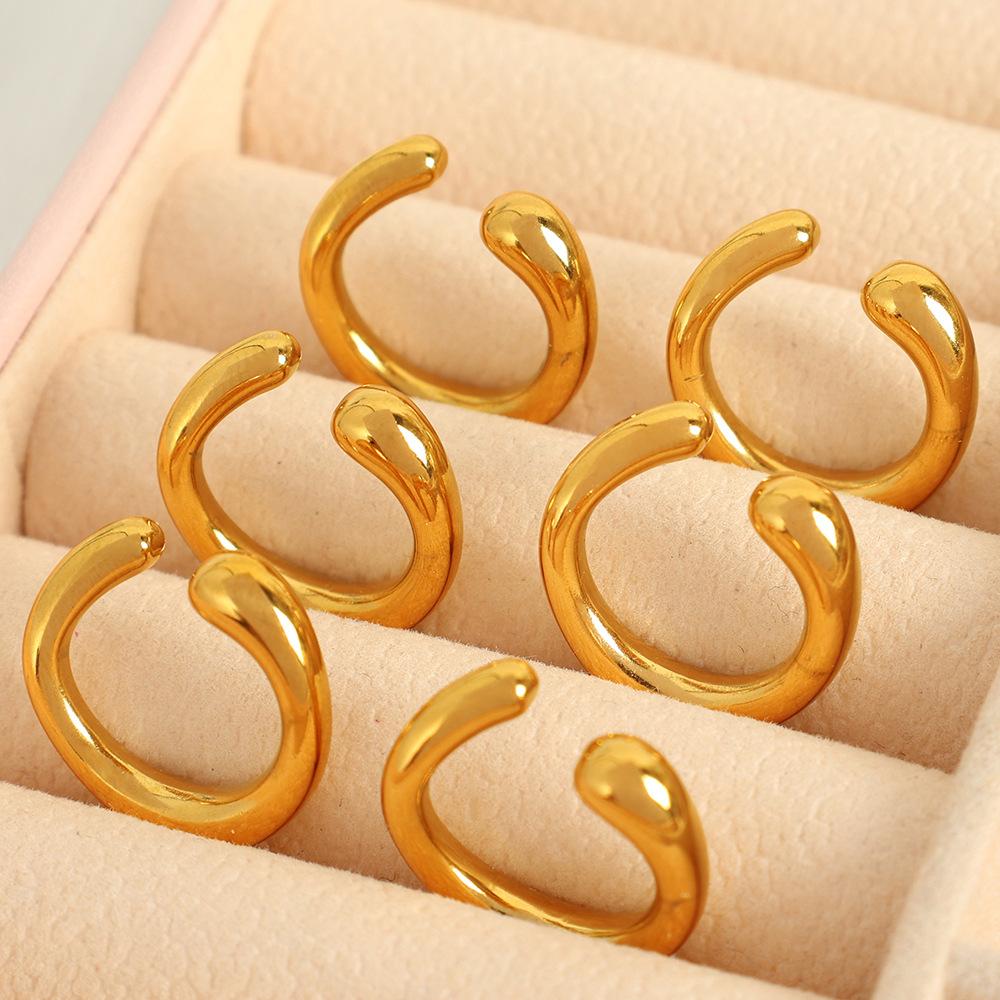 European and American Internet celebrities ins personality ring C-type earless earclip temperament trend simple