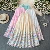 Romantic Crochet Embroidered Floral Midi Skirt for Women Summer Bohemian Vacation Design High-Waisted Midi Skirt