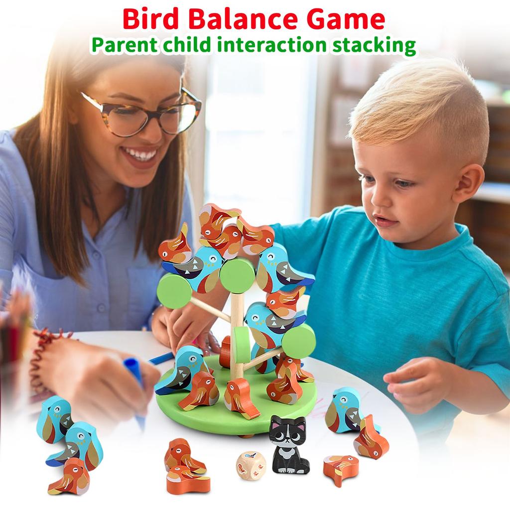 Wooden , Birds, Balance Games, Parent-child Interaction, Stacking, Playing, Early Education, Educational Toys