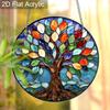 Acrylic Colorful Tree of Life Suncatcher Stained Glass Effect Window Hanging Ornament Spiritual Home Decor Gifts