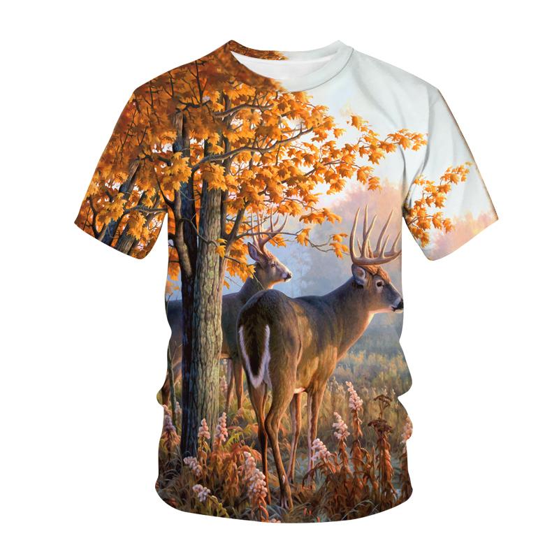 Sommer-T-Shirt mit Camouflage-Muster für Herren, lässig, für draußen, bedruckt, Rundhalsausschnitt, kurzärmelig, übergroße Oberteile