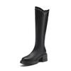 Retro Rivet V-mouth Boots for Women But Over the Knee 2025 Autumn and Winter New Thick-soled Heightening Knight Boots High Boots Look Thin