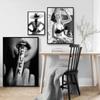 Black and White Underwater Woman, Canvas, Painting, Sexy Female Fashion Posters and Prints, Wall Art, Modern Home Decor
