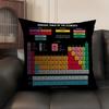 Periodic Table Chemistry Elements Cushion Cover Linen Organic Fabric DoubleSided Printing Sofa Home Decor Gift Pillow Case