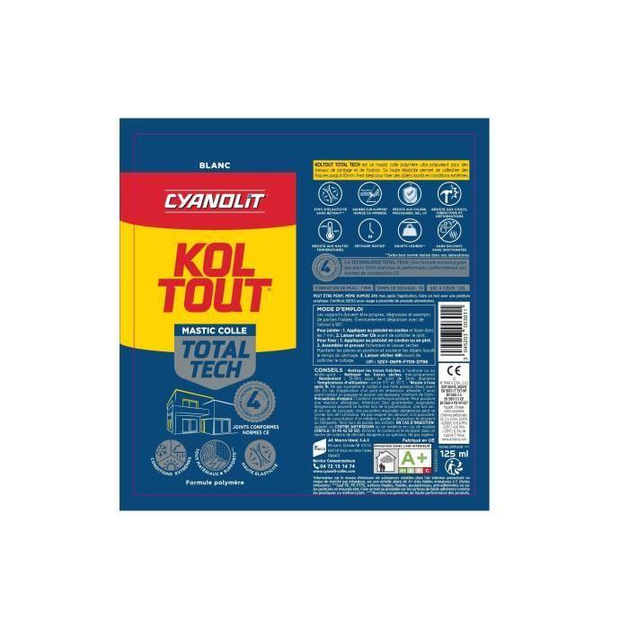 Fixing and Sealing Adhesive - CYANOLIT - Total Tech - White - 125 Ml Tube - Versatile - High Resistance