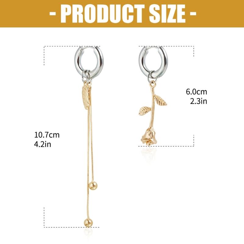Stylish Double Tone Rose Ear Jewelry Comfortable Ear Rings Allergy Proof Alloy Ear Accessories For Daily Wear