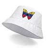 Bucket Hat With Venezuela Flag Butterfly Print , Patriotic Fisherman Cap Fit Beach Unisex Fishing Hat