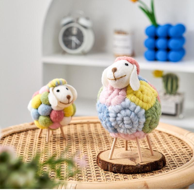 Creative Nordic Colorful Sheep Figurine - Cozy Home Decor for Living Room, Desktop, TV Cabinet, Perfect Gift for Home Living