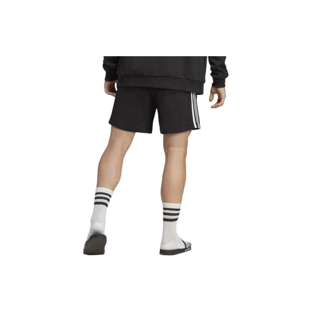 Adidas Logo Embroidered Elastic Waist Striped Straight Breathable Shorts Men Bottoms Black IC9435