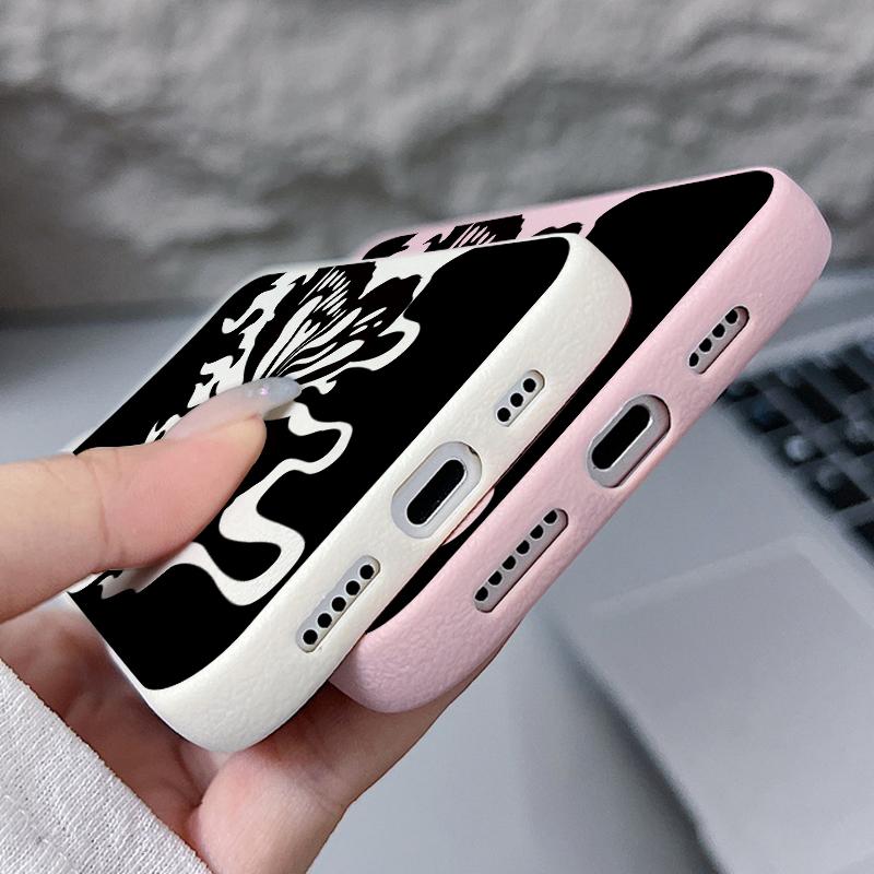 Kožené pouzdro s motýlím vzorem a texturou pro iPhone 16 Pro 15 14 13 12 Pro Max, nárazuvzdorné, matné, tenké, jednobarevné, TPU, měkké, proti pádům