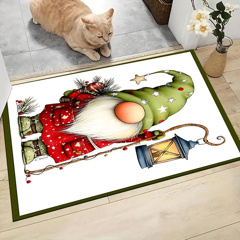 1Pc Holiday Gnomes Celebration Carpet Rug Soft Washable Antislip Home Living Room Sofa Mats Personalized Christmas Rug