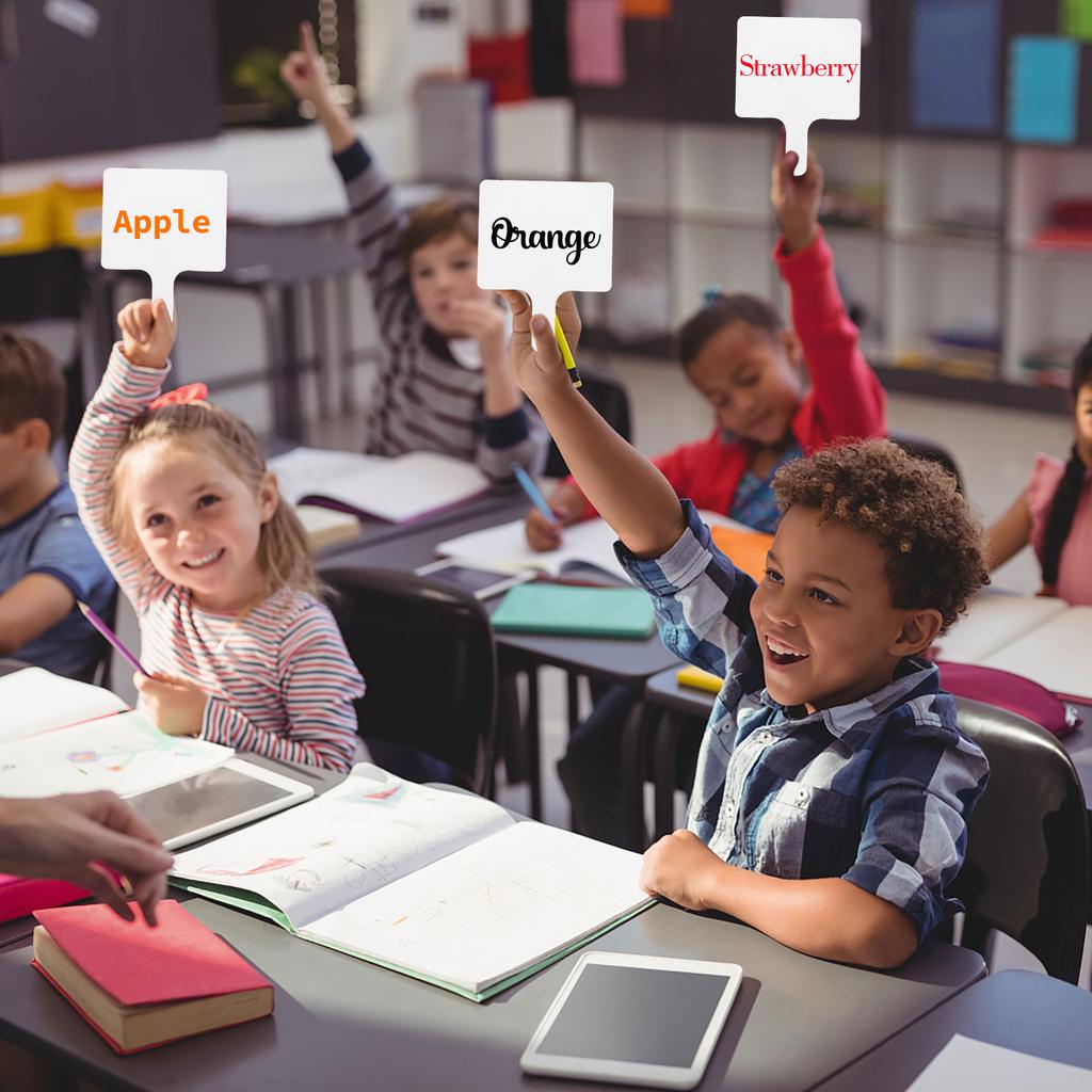 30 ks Odpovídací pádla pro suché mazání, ruční oboustranná pádla Mini bílé tabule Malá bílá tabule Značky pro suché mazání Aukční paddl