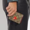 COACH 10 Metal Strawberry Flap Cow Leather Shoulder Crossbody Bag Wallet Mini Women Brown and Red