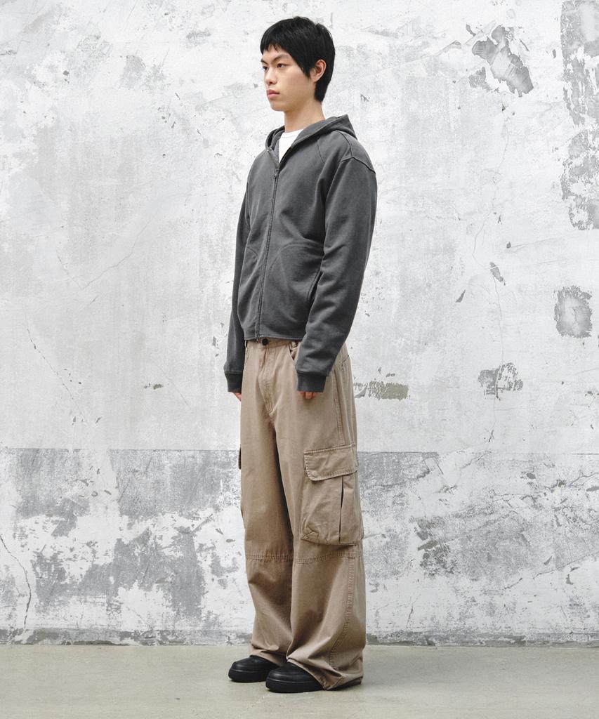 INTEMPOMOOD Ranger Utility Washed Cargo Pants_Beige