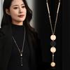 Full-Body Titanium Steel Geometric Necklace Women'S Fashion Fringed Long Autumn And Winter Necklace Simple And Versatile Tide