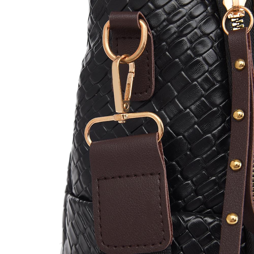 Gewebter Rucksack aus weichem Leder für Damen, großes Fassungsvermögen, Farbkontrast, Mehrzweck-Reiserucksack