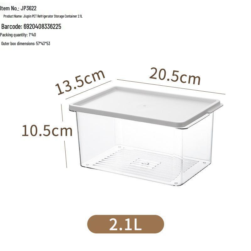 Transparent Food-Grade Freezer Storage Box with Lid for Fresh-Keeping