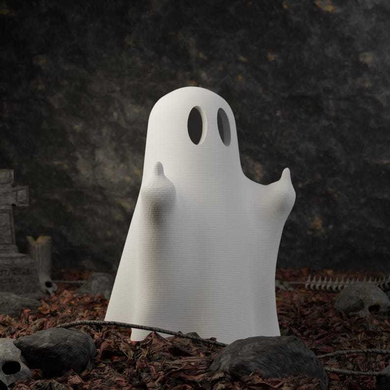 Ghost Cat Dog Halloween Statue Pla Material With Hanging Ornament For Festive Decor