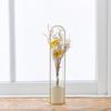 TETSUNAGI Flower Vase (Beige) [Made In Tsubame-Sanjo] Mini Steel and Glass Test Tube Vase, Made In Japan, Ideal for Home Decor, Plant Accessories,