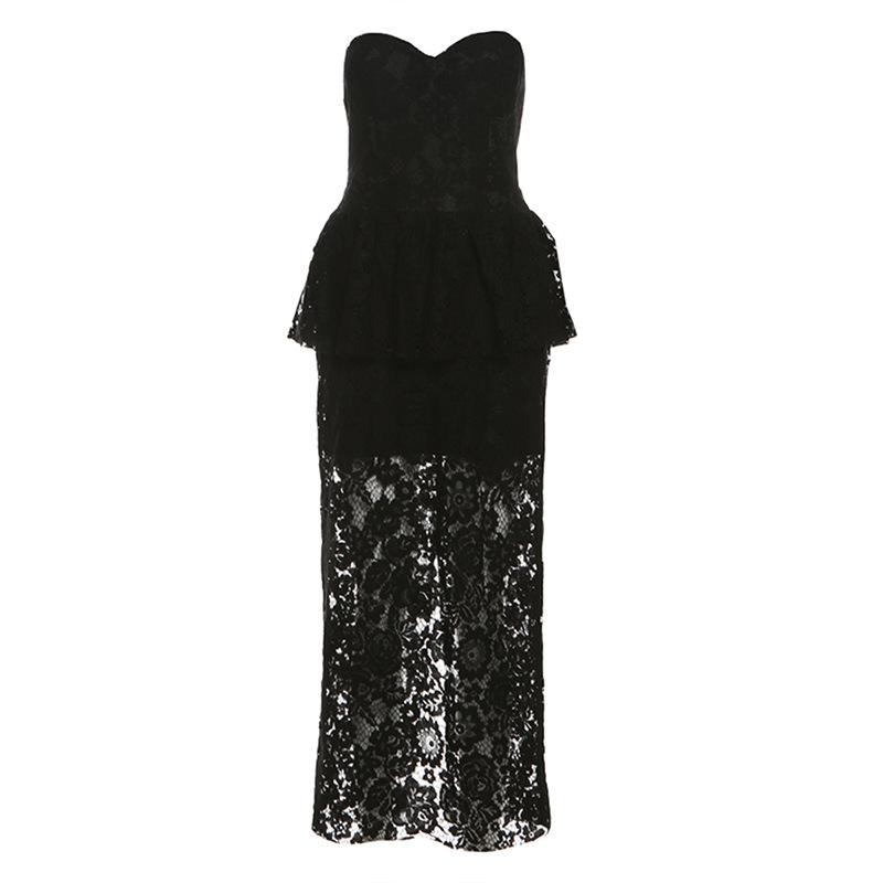 

Осенне-зимняя женская мода сексуальный топ с открытой спиной и высокой талией облегающее платье, закрывающее ягодицы L чёрный