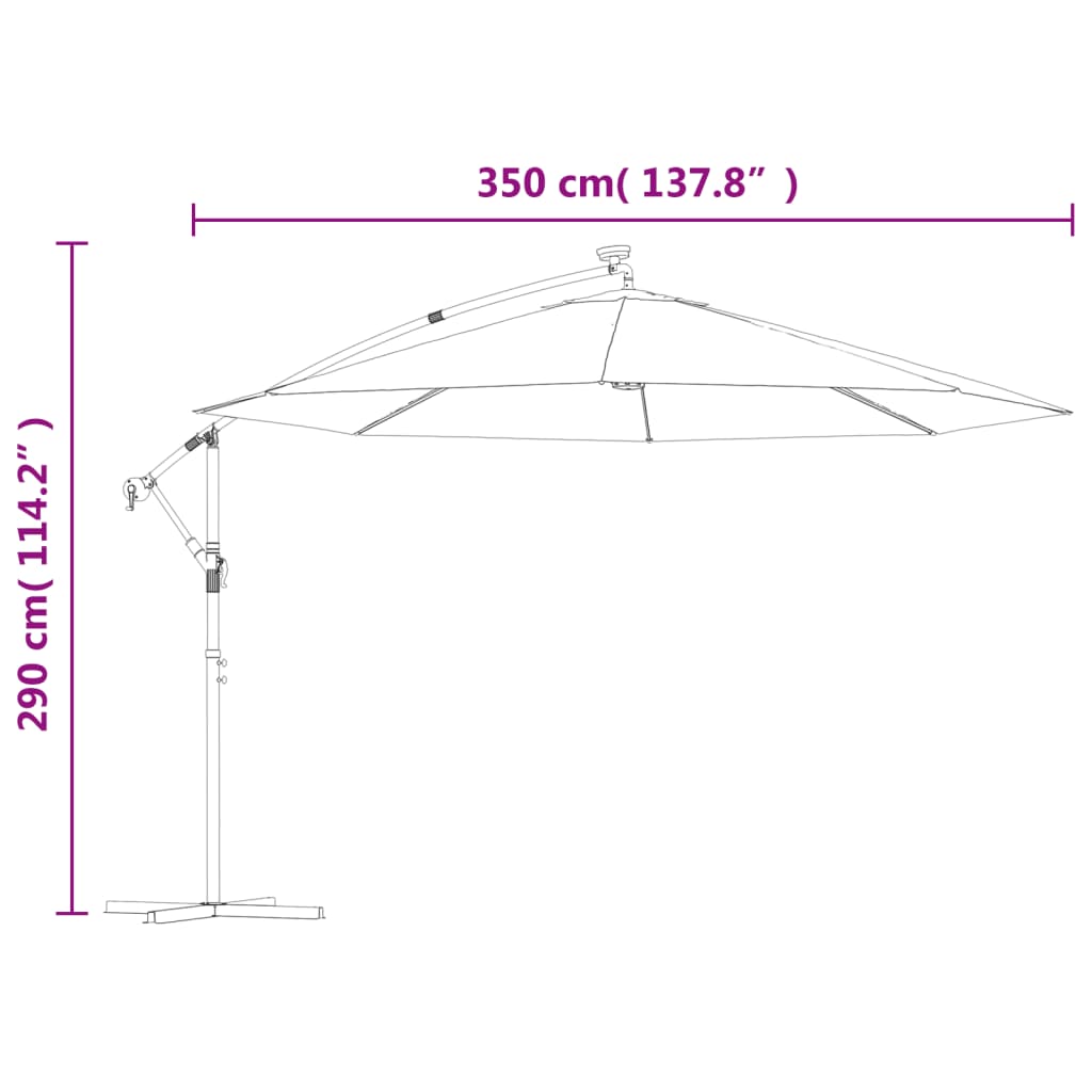 Umbrella with LED Lighting and Metal