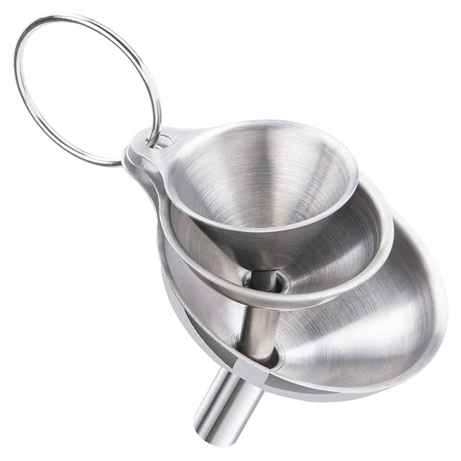 

3 шт./комплект, мини-воронки для масла из нержавеющей стали, воронка для фляги с узким горлом, для домашнего хозяйства, кухни