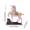 Handbemalte Pferdeskulptur, Tischdekoration, 25 x 7 x 26,5 cm