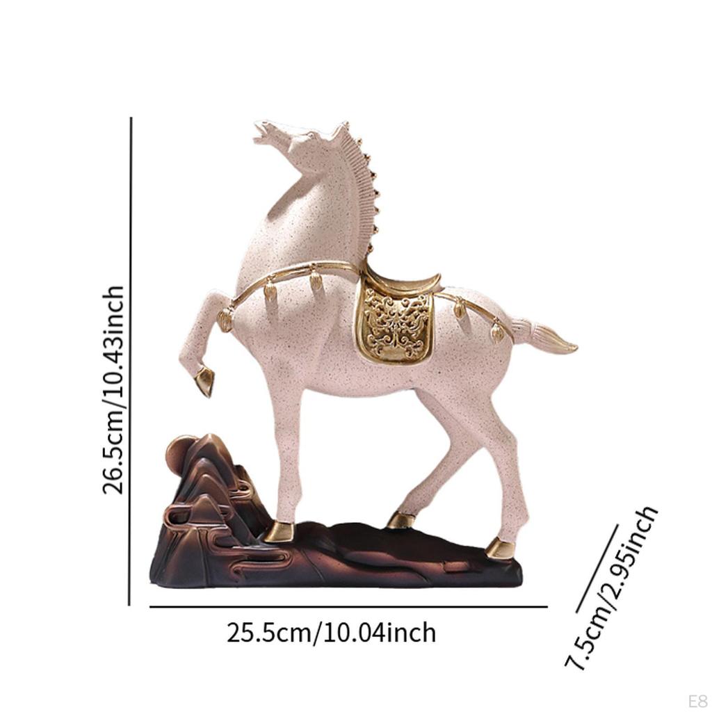 Handbemalte Pferdeskulptur, Tischdekoration, 25 x 7 x 26,5 cm