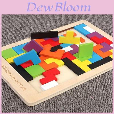 Engaging Colorful Wooden Tetris Educational Toys For Kids Age 3 To 8 Years