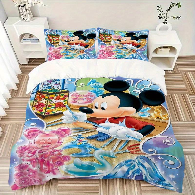 3pcs Mickey Mouse Bedding Set, Including 1 Quilt Cover and 2 Pillow Shams, Without Filling, Soft and Comfortable Home Bedroom W077