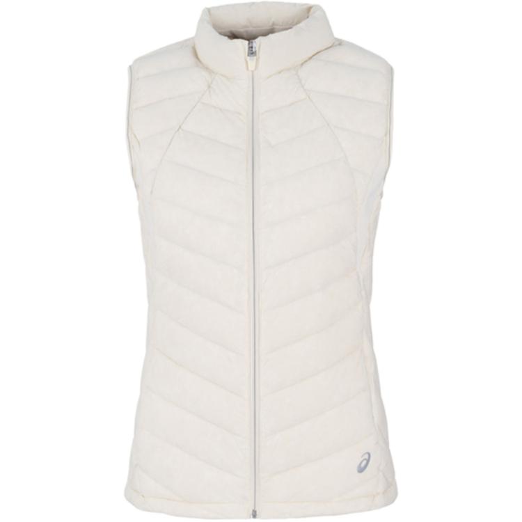 ASICS Down Vests Women s Beige Stand Collar Moderate Other 2032D406-201 L