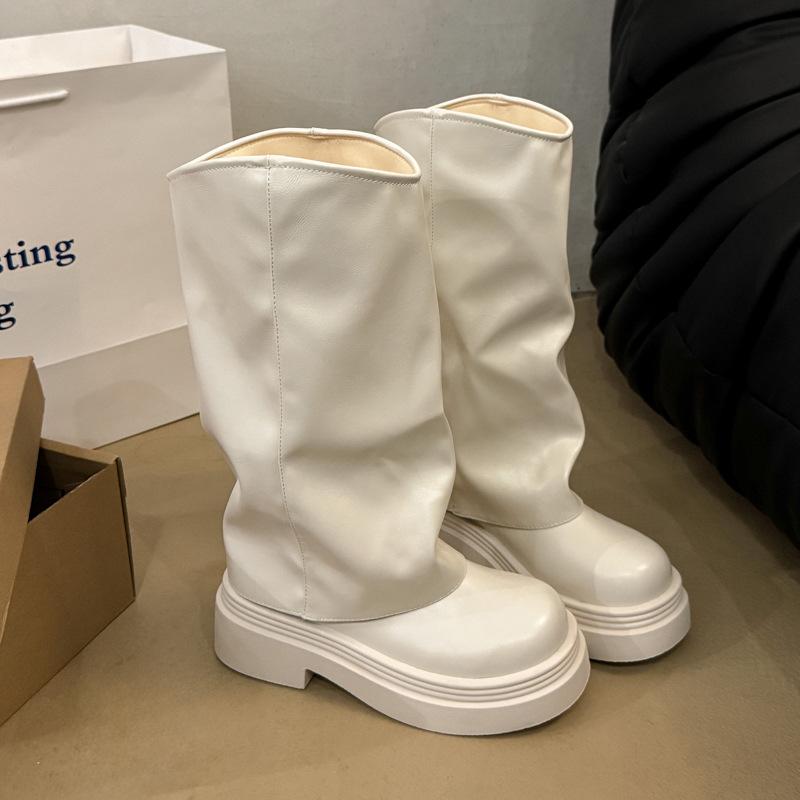 Fashion retro thick heel platform Martin boots women's summer versatile new trouser boots short boots