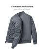 Pánská ležérní volná bavlněná bomber bunda s baseballovým límcem - Podzim/Zima 2025