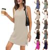 Women's Casual V-neck Sleeveless Split Hem Dress