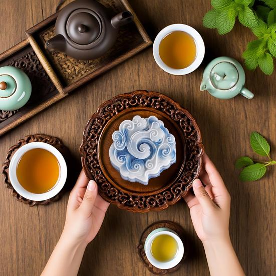 Auspicious Cloud Mooncake Silicone Mold for Peach Mountain Mooncake Mung Bean Cake Chinese Dessert Mold Japanese Wagashi Chocolate Baking Tool