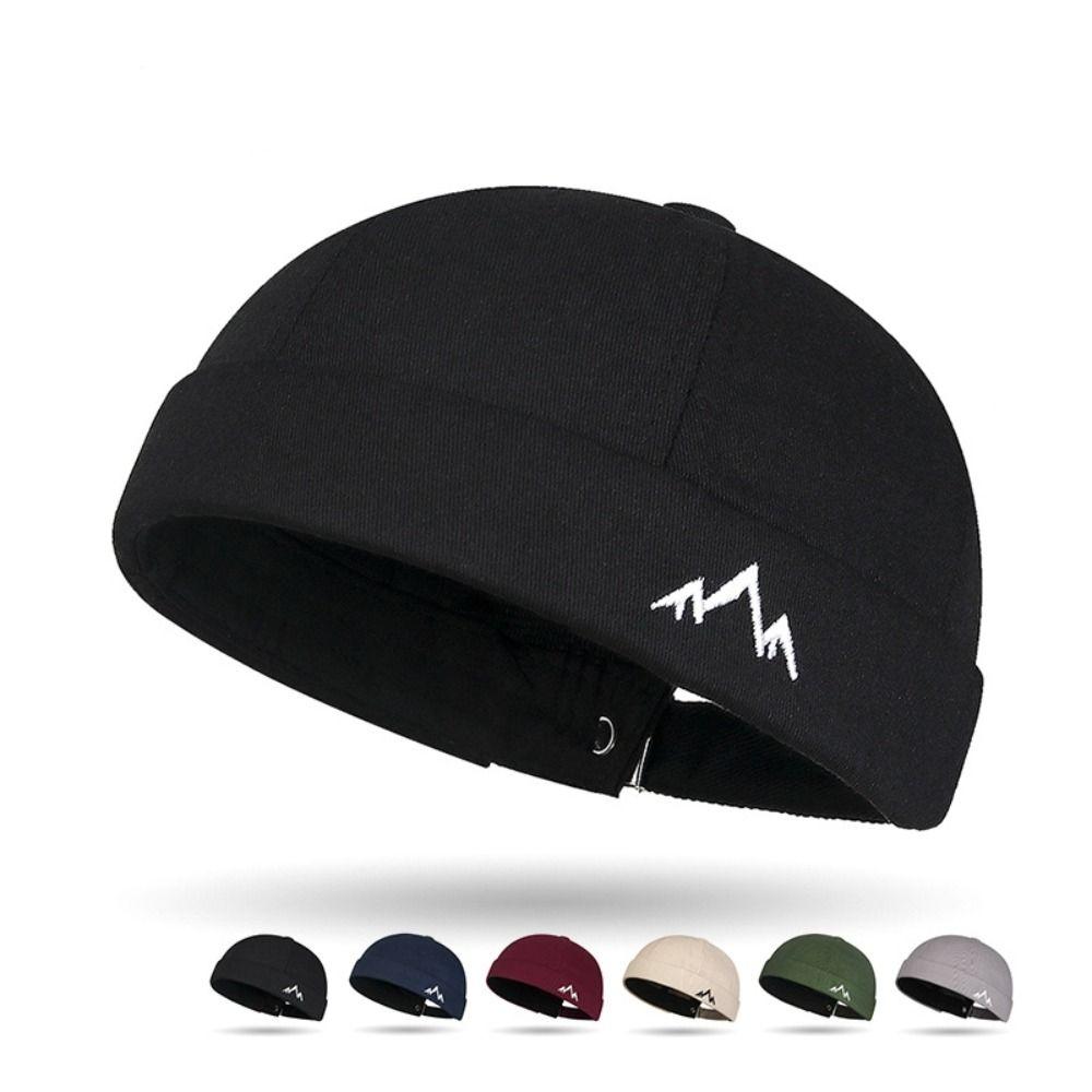 Solid Color Docker Cap Adjustable Beanie Bonnet New Brimless Hat Unisex