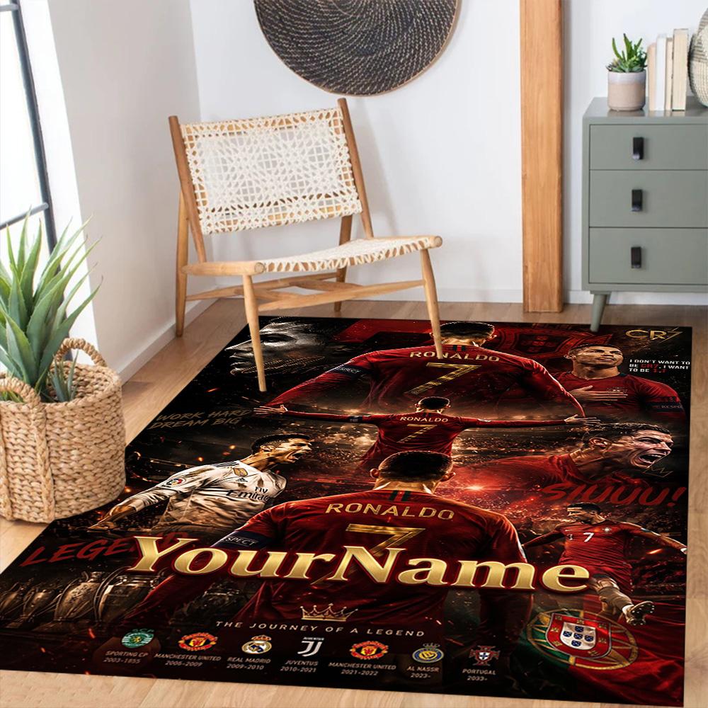 Cristiano Ronaldo 18 Customized Name Floor Mat Perfect for Dormitory Game Room Entryway Outdoor Antislip Carpet Office home decor Wedding Party Gift