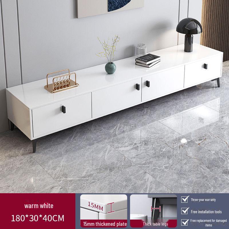 Yijiada Modern TV Cabinet & Coffee Table Combo for Small Spaces
