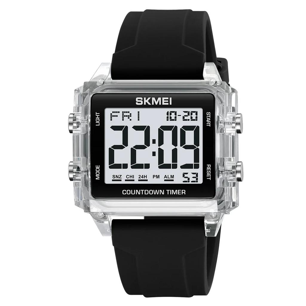 SKMEI 2320 Waterproof Stopwatch Countdown Wristwatch Clock Reloj Hombre Cool Digital Sport Watches for Men Women Students 5Bar