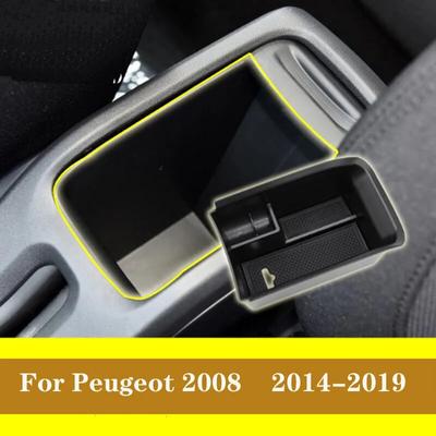 Pour Peugeot 2008 3008 GT 4008 5008 308 408 voiture noir Console intérieure accoudoir gant boîte de rangement plateau conteneur organisateur