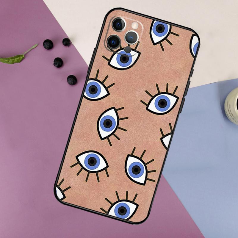 Lucky Eye Blue Evil Eye Print Phone Case For iPhone 16 15 14 13 12 11 17 Pro Max 13 mini 16 Plus 16e 17 Air Bumper Cover