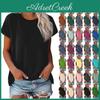 Womens Tshirt Summer Casual Basic Round Neck Solid Color Tops Cotton Casual Womens Short Sleeve Tops Tops Sports Shirt