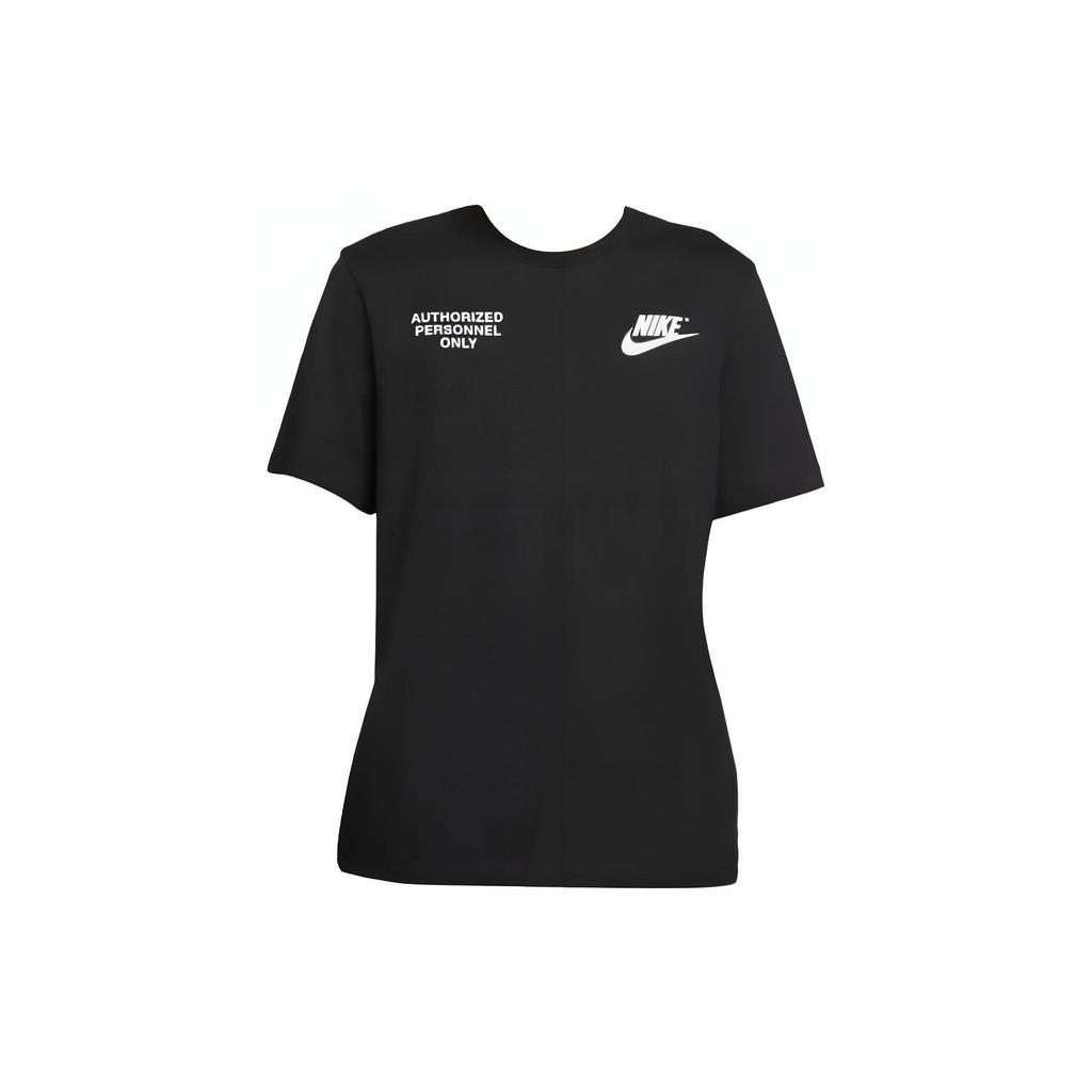 Nike Alphabetic Pattern Crew Neck Pullover Short Sleeve T-Shirt Men Tops Black DO8323-010